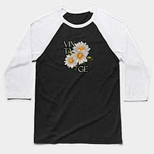 Daisies Minimalist Flora Positive Vintage Retro Baseball T-Shirt